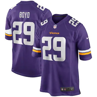 mens nike kris boyd purple minnesota vikings game jersey